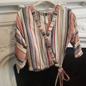Boho Striped Multicolored Blouse